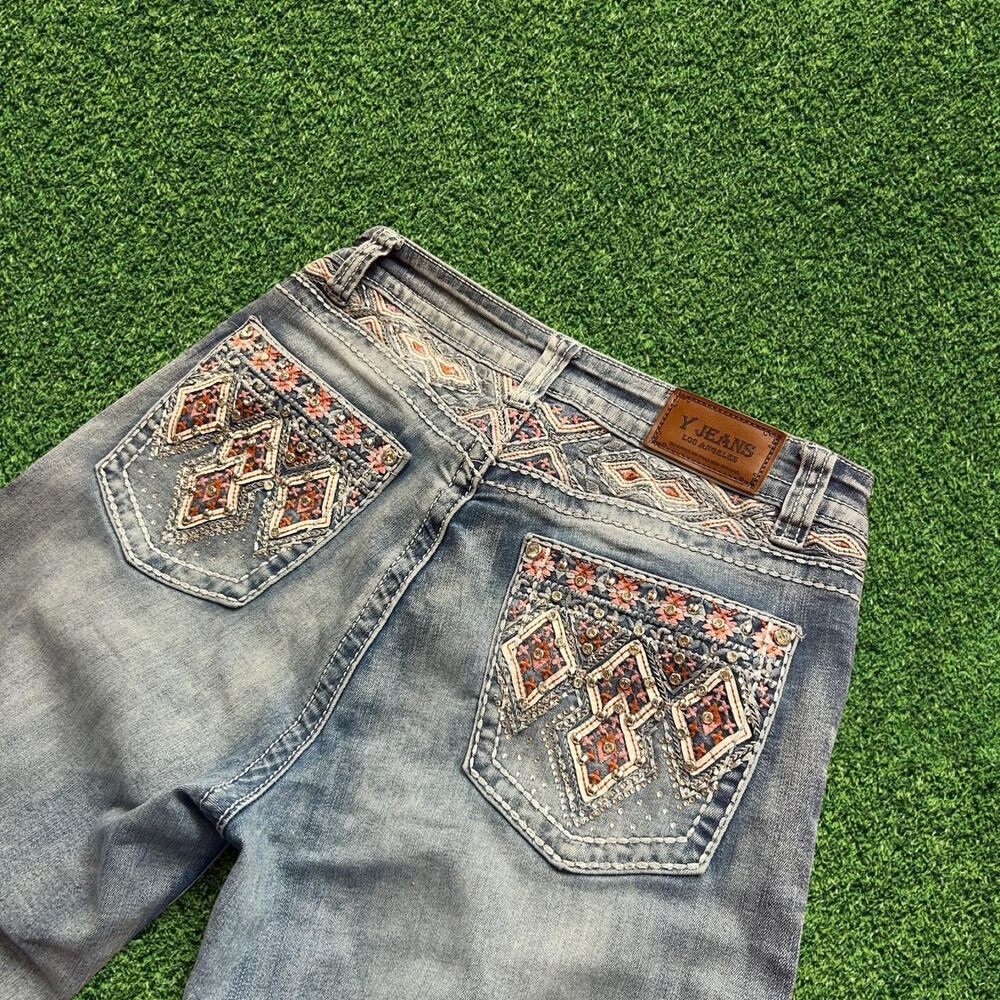 Y2K vtg early 00s women’s bootcut flare embroidered indie Y jeans